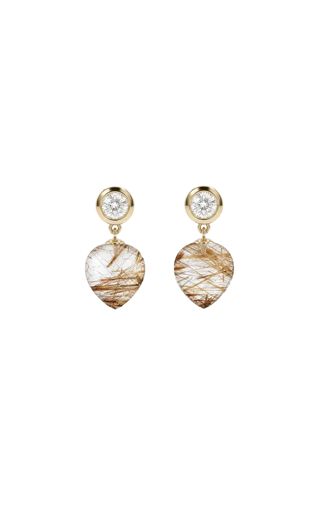 Naughty' 18K Yellow Gold Quartz Drop Earrings