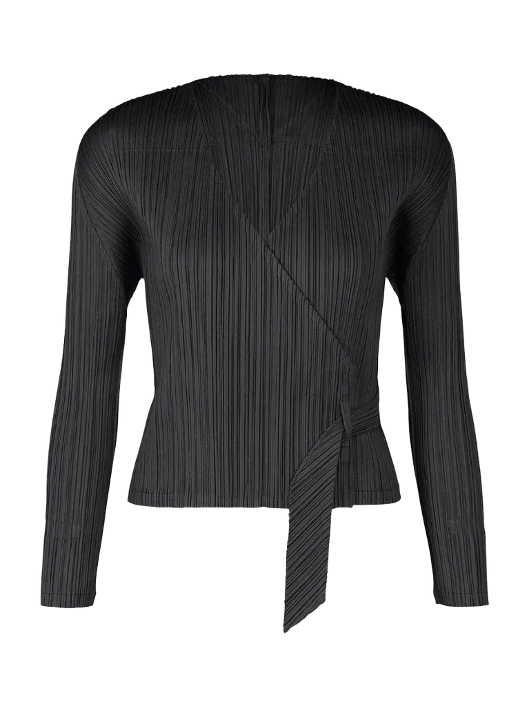 Issey Miyake Pleats Please Facade Cardigan — Black