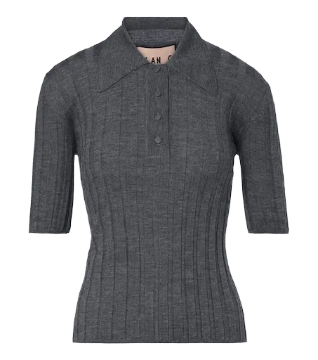 Wool polo sweater