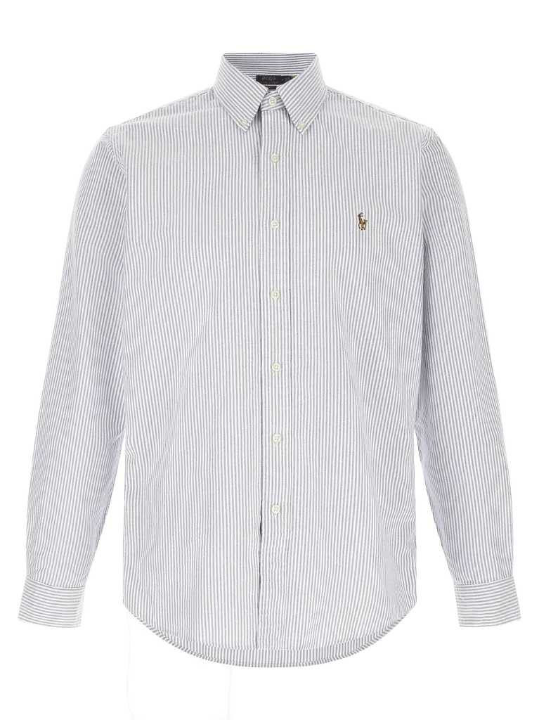 Polo Ralph Lauren Striped Oxford Cotton Shirt — Light Blue