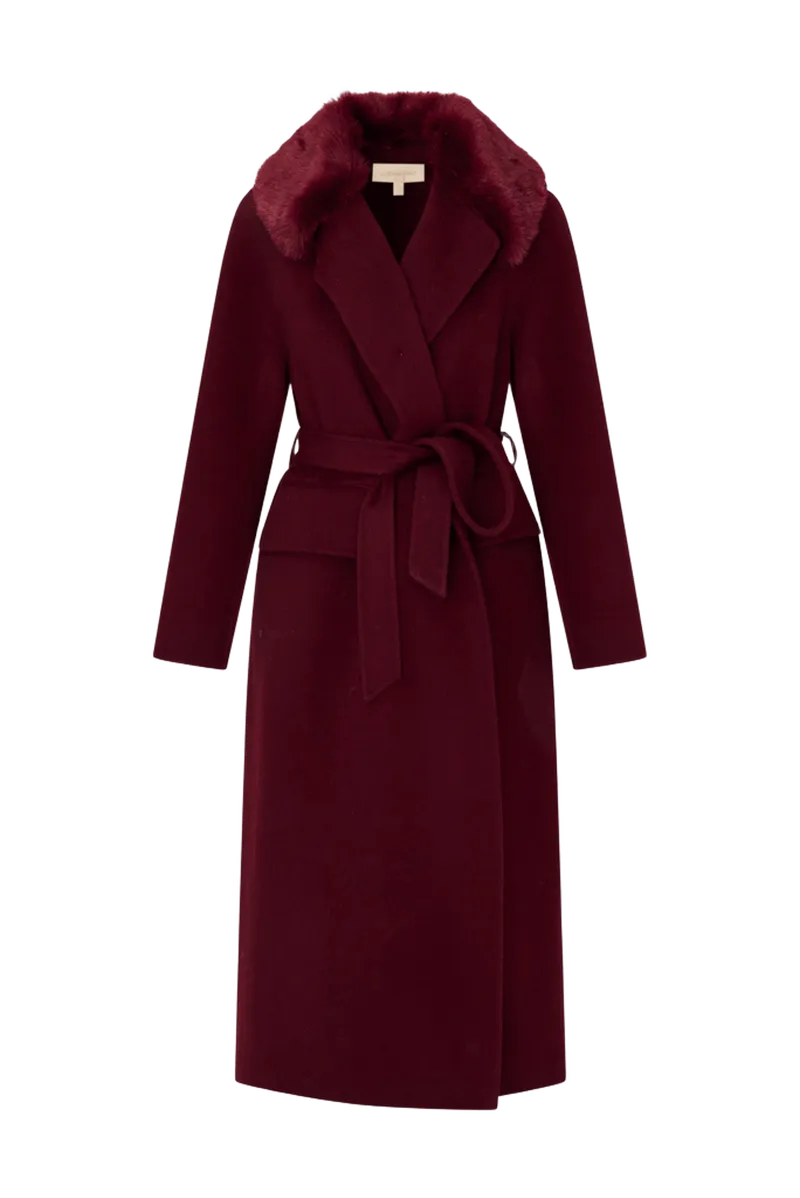 Katniss Faux Fur Collar Wool Coat