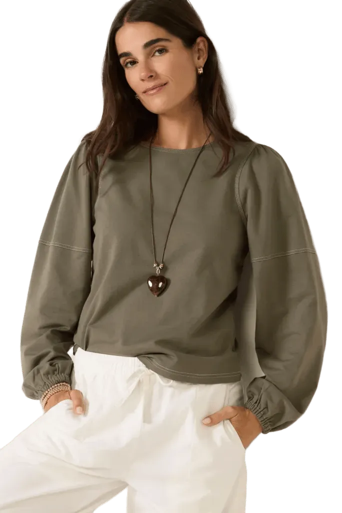 Memphis Contrast Topstitch Top