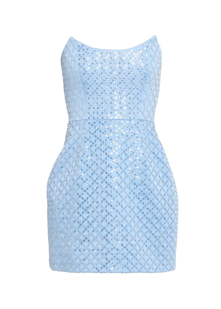 Rebecca Vallance Alix Sequined Strapless Mini Dress