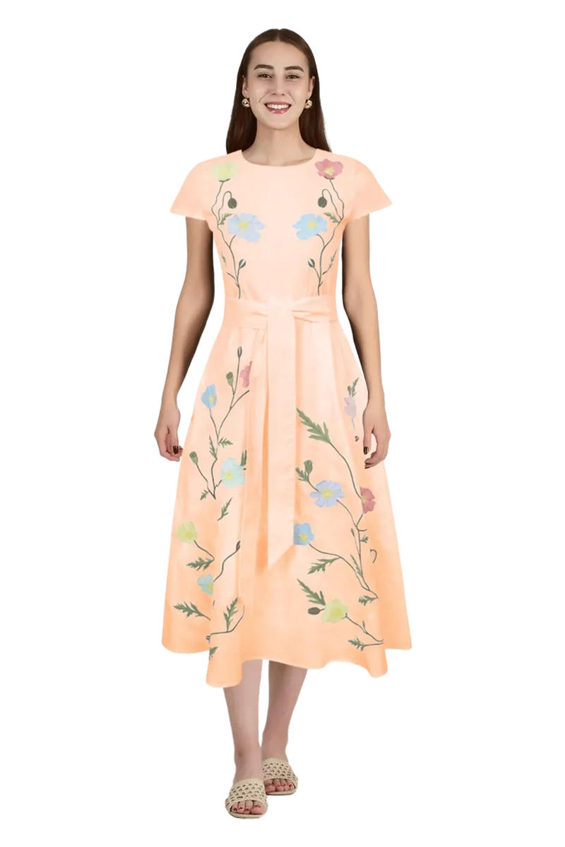 The Busayo Dress in Light Peach
