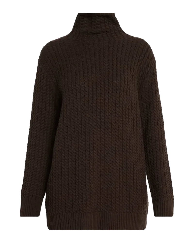 Cable-Knit Cashmere Turtleneck Sweater