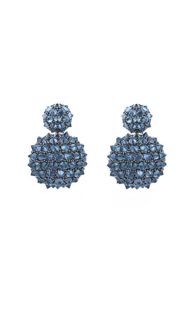 Melange' 18K Yellow Gold Sapphire Drop Earrings