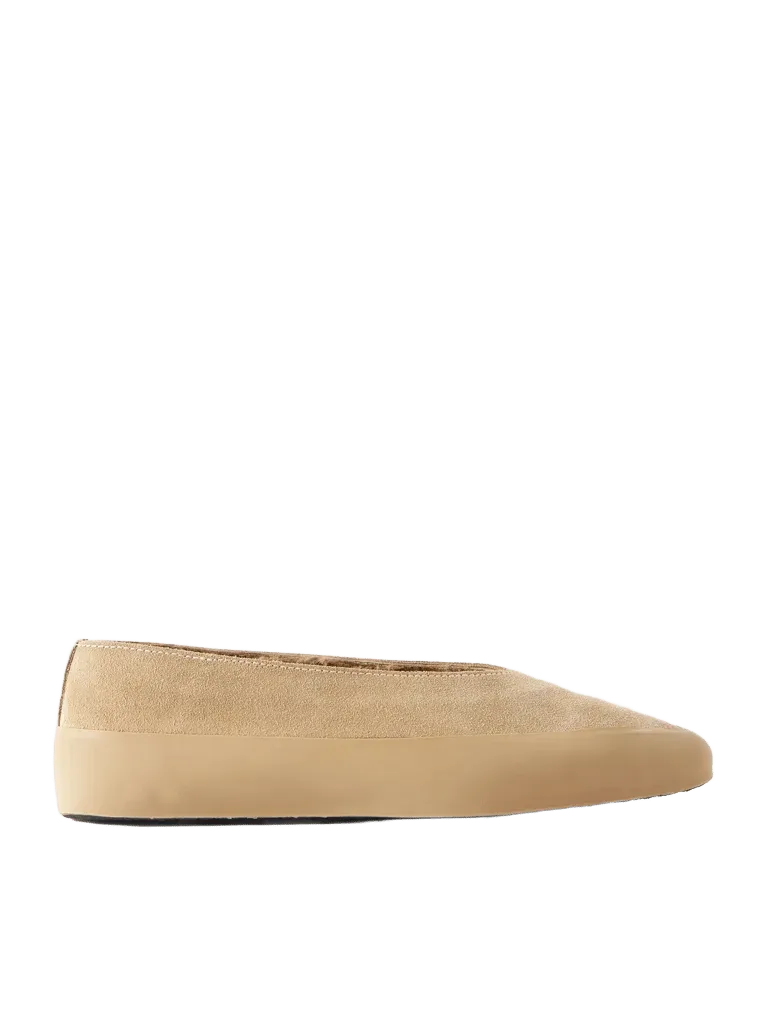 Apres Ski rubber-trimmed suede ballet flats