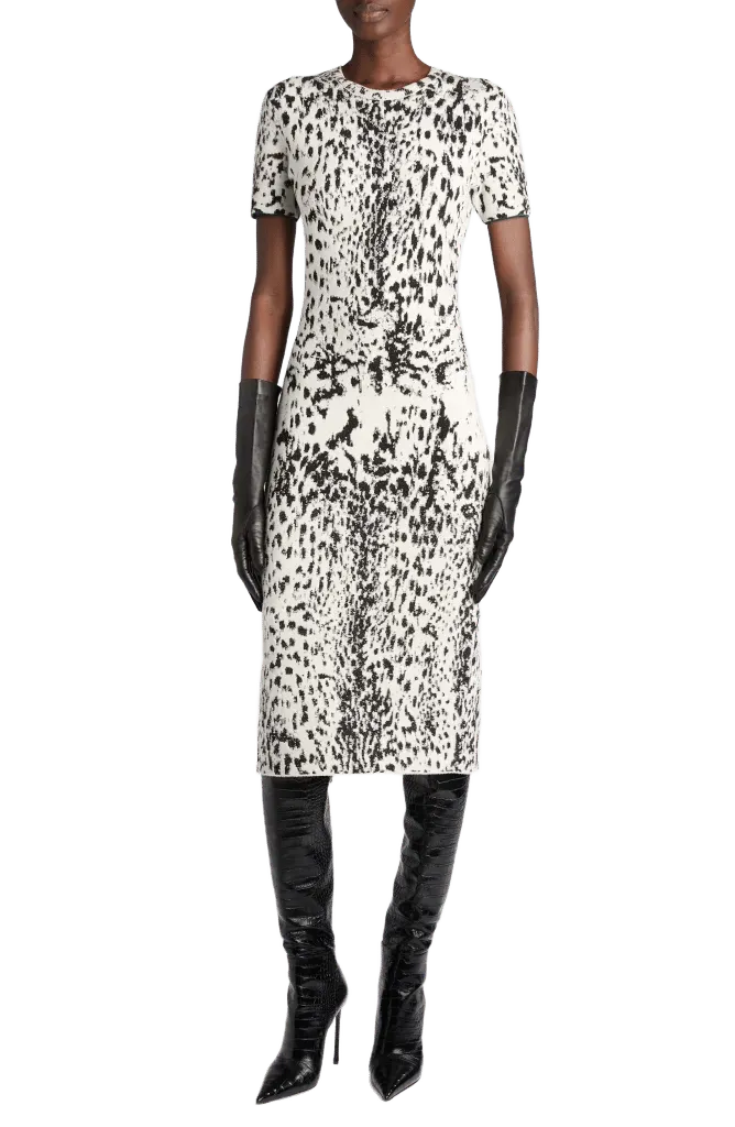 Lynx Jacquard Midi Dress