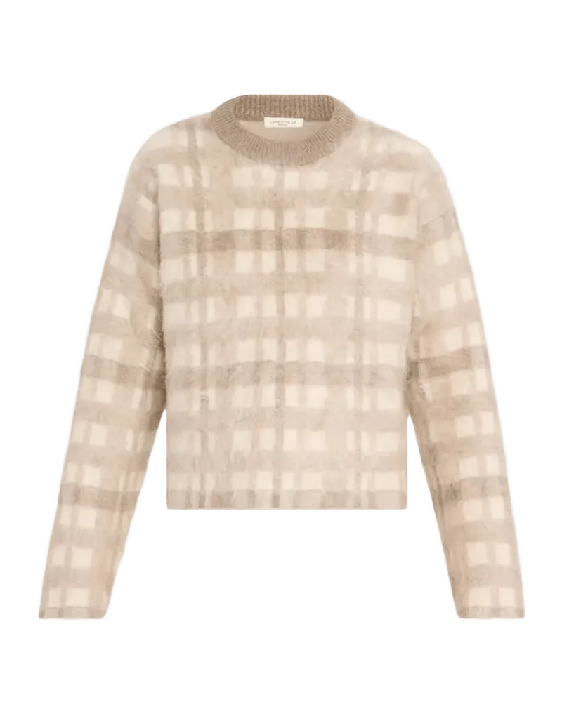 Glen Plaid Jacquard Brushed Cashmere Sweater