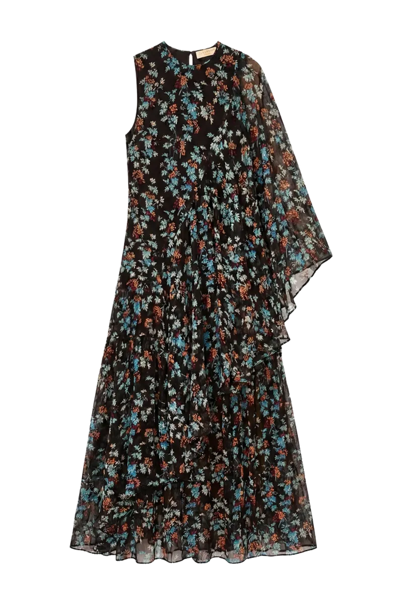 Seraphina Silk Asymmetrical Dress - Nightshade