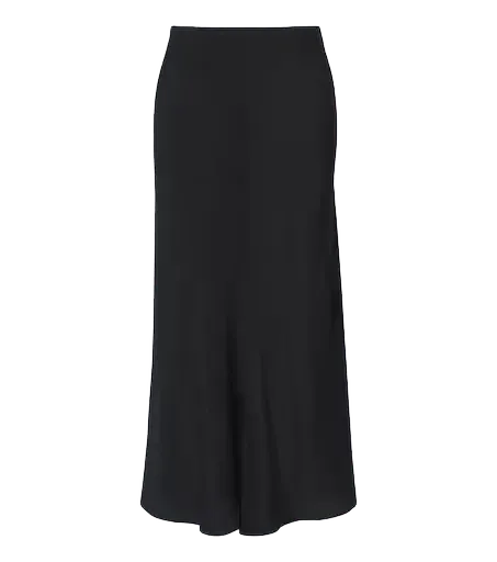 Bakura silk crêpe de chine midi skirt