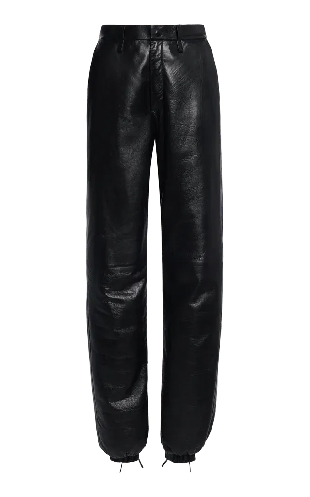 Vintage-Look Lambskin Jogger Pants