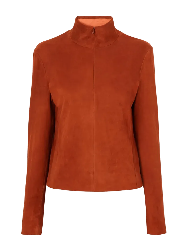 Selene suede turtleneck shirt