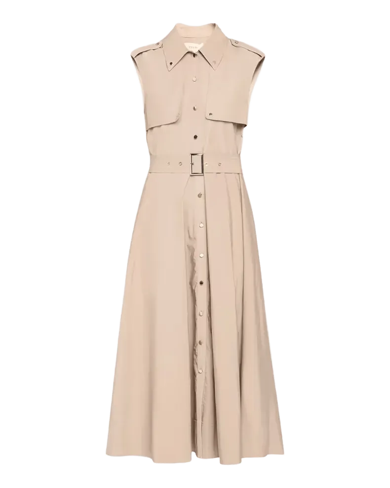 Gail Sleeveless Belted Midi Trench Dress
