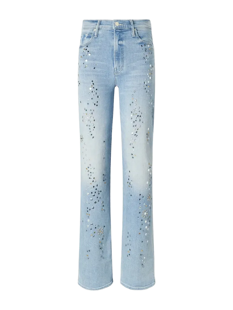 The Kick It embellished stretch high-rise straight-leg jeans