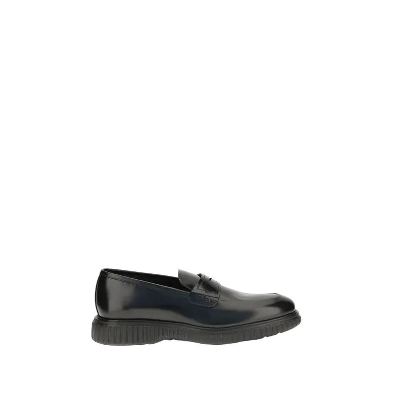 Ferragamo Brushed Calf Leather Loafer — Black