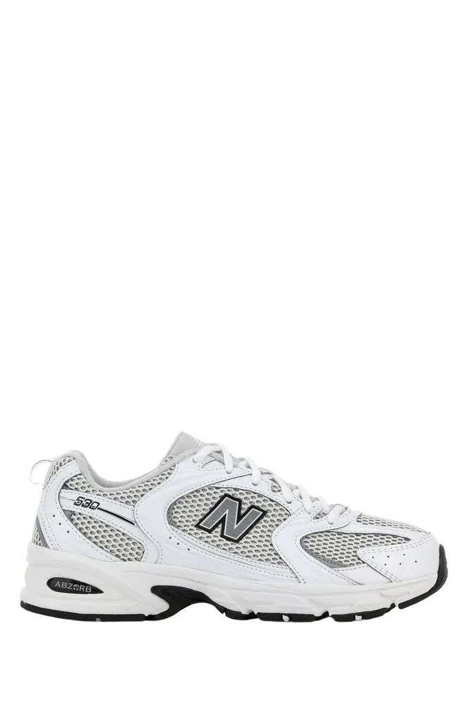 New Balance Two-Tone Mesh and Synthetic Leather Sneakers — White