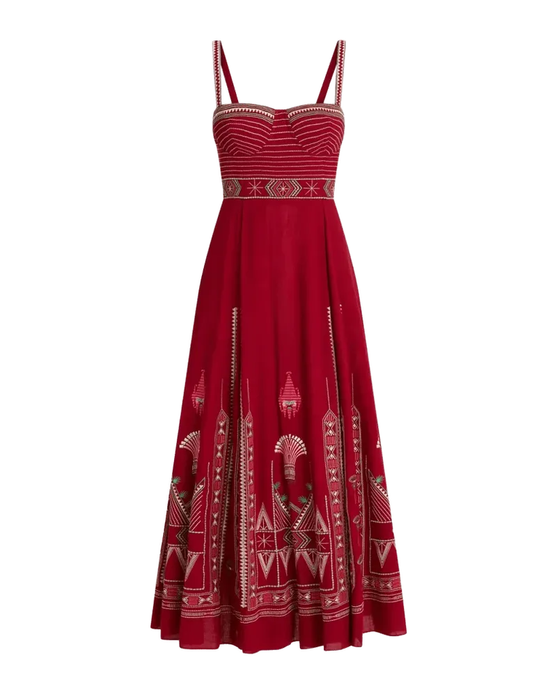 Elida Dress with Ballerina Embroidery
