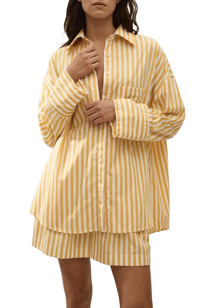 Clemente Shirt Orozco Stripe Mustard - Final Sale