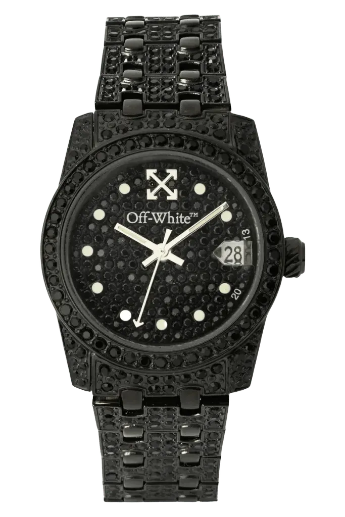 Discreet Crystal Quartz Bracelet Watch, 32mm