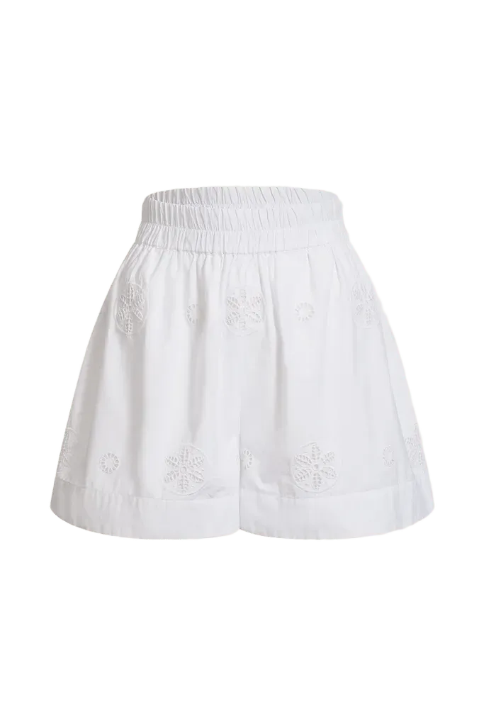 Antibes Eyelet Short in White