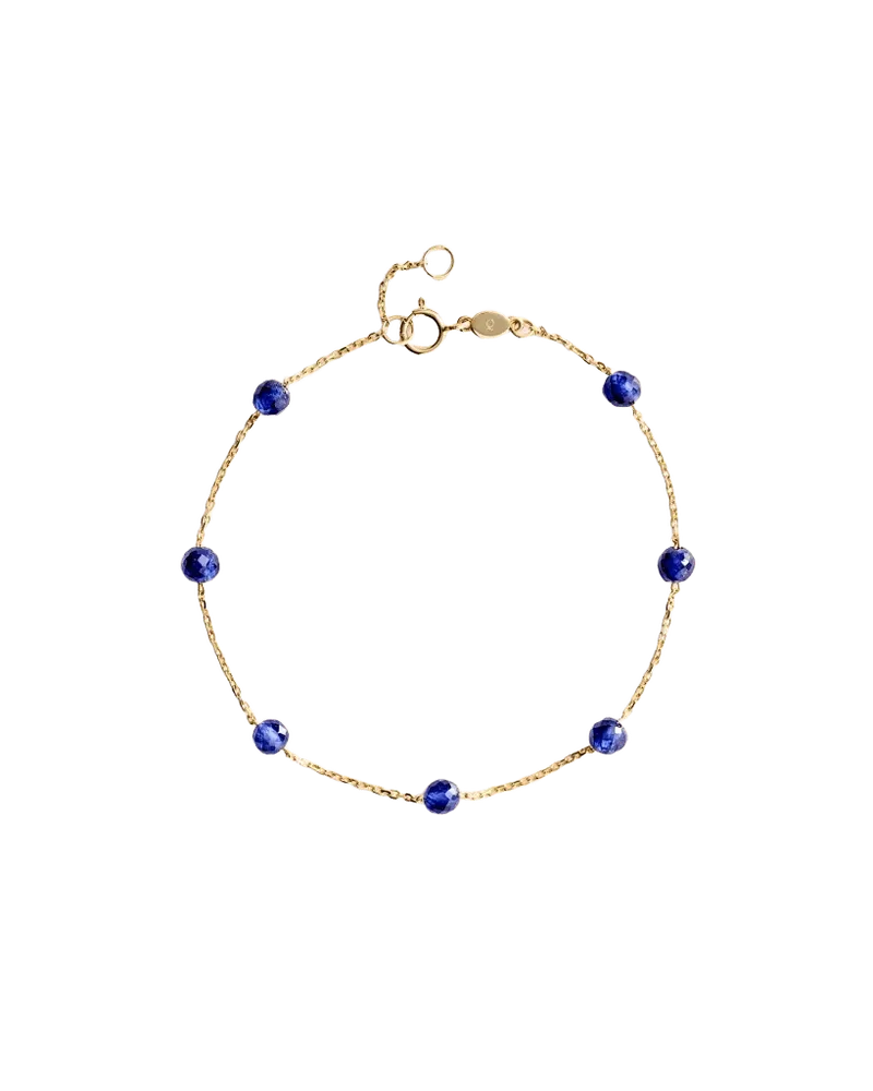 14K Gold Birthstone Bead Station Bracelet